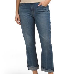 Casual Blue Rolled Hem Jeans